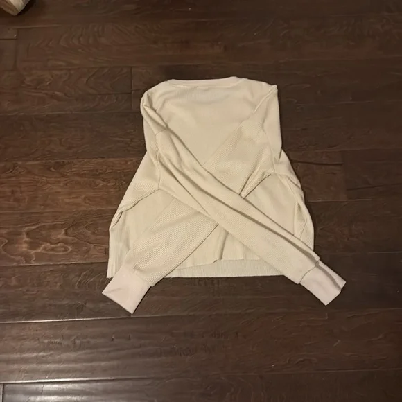 Cream Long Sleeve Top with Navy 88 Print - Picture 2 of 4